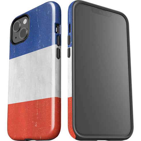 French Flag Distressed iPhone 15 Plus Impact Case